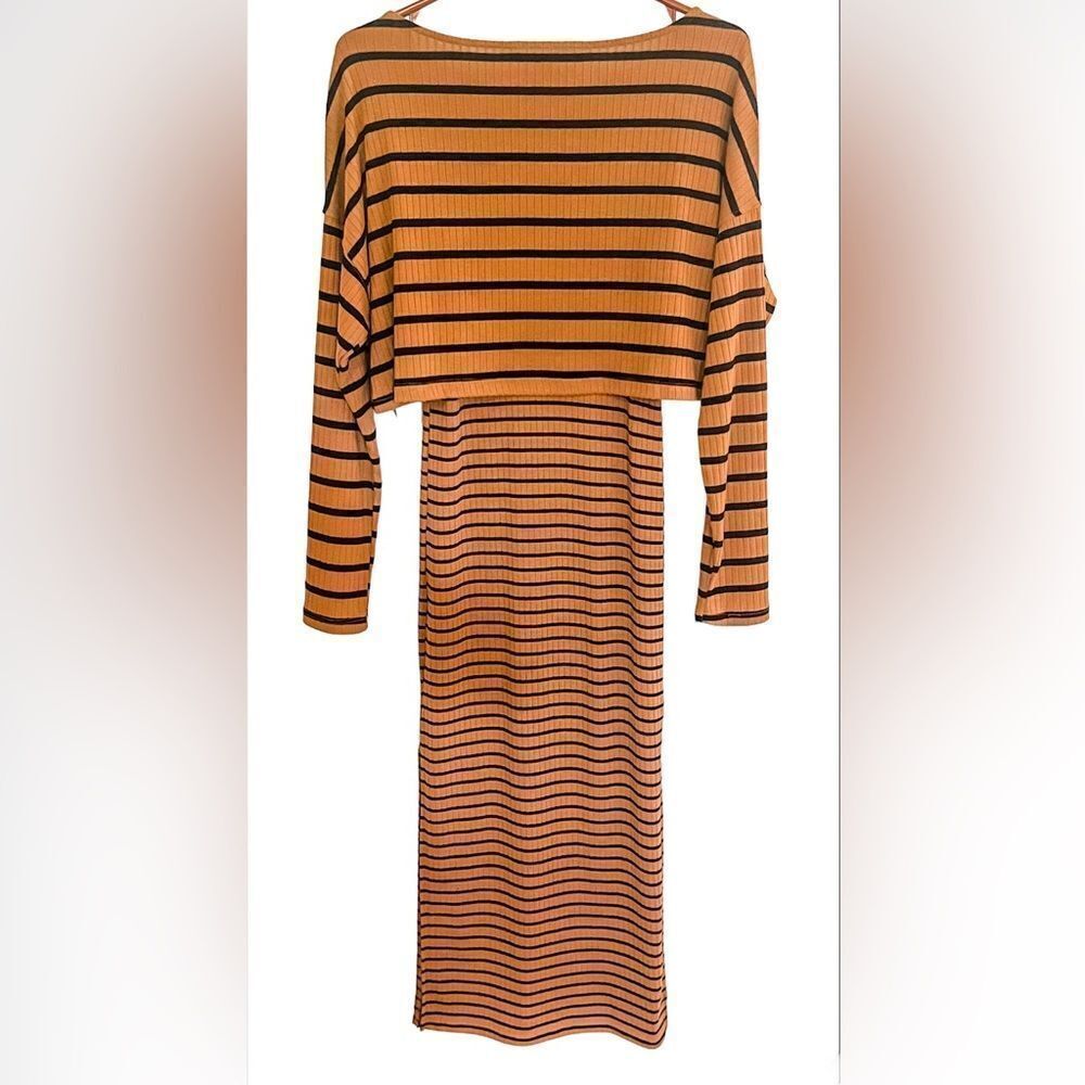 Free People FP Beach Striped Zinnia Set Black Combo Size XS